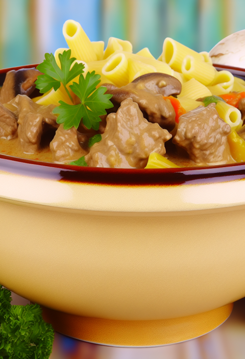 Delicious Beef Stroganoff with Sour Cream and Mushroom Soup