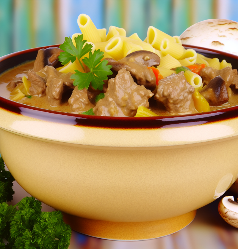 Delicious Beef Stroganoff with Sour Cream and Mushroom Soup