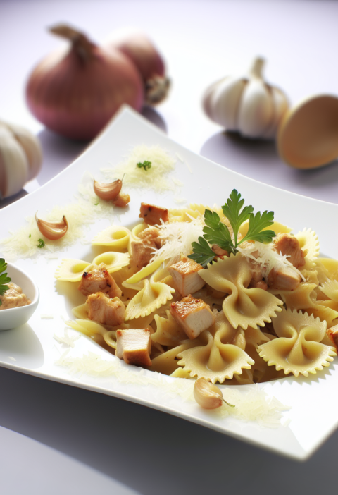 Irresistible Farfalle with Chicken and Roasted Garlic Recipe