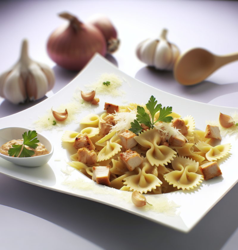 Irresistible Farfalle with Chicken and Roasted Garlic Recipe