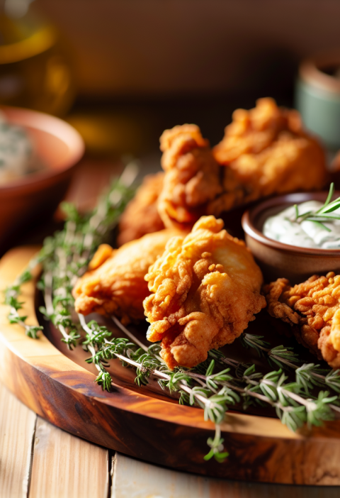 Deliciously Crispy Chicken Fried in Olive Oil